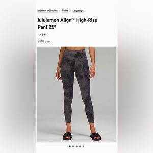 lululemon Align™ High-Rise Pant 28" diamond dye graphite grey Size 6